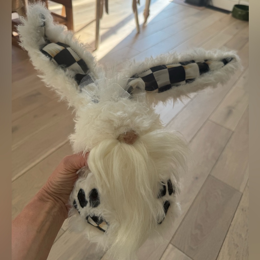 Plaid Ear Bunny Gnome Decor
